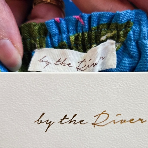 NWT By the River Blue Tropical Floral Midi Dress - Picture 7 of 12